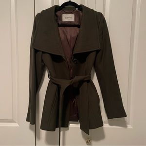 Babaton Atelier Tie Front Wool Coat Short